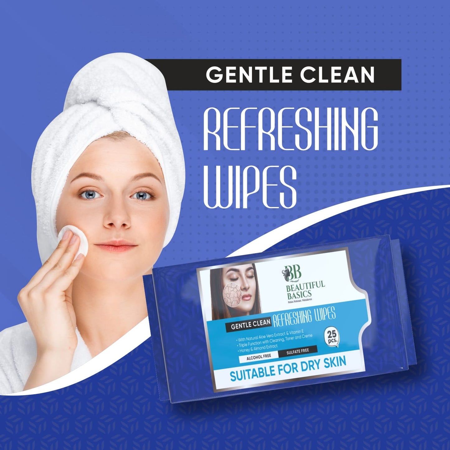 Refreshing Wet Wipes For Face  Facial Cleansing  Refreshing  Skin Hydration Soothing For Skin  Ph Balance  Alcohol Free  Nourishing With Fruit Extract  25 Wipes - Zidbik