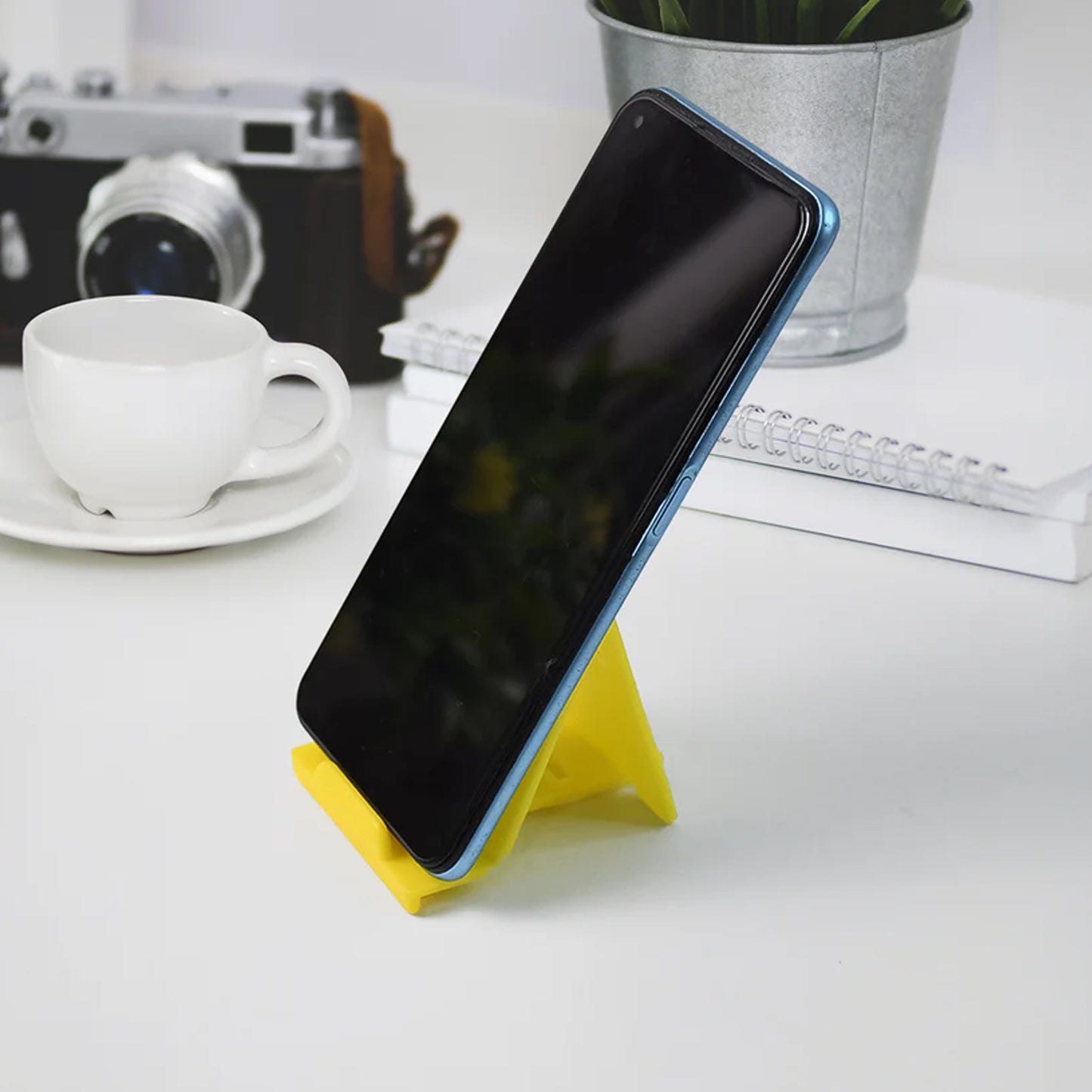 Adjustable Foldable Plastic Mobile Phone Stand (6 Pc  Mix Color) - Zidbik