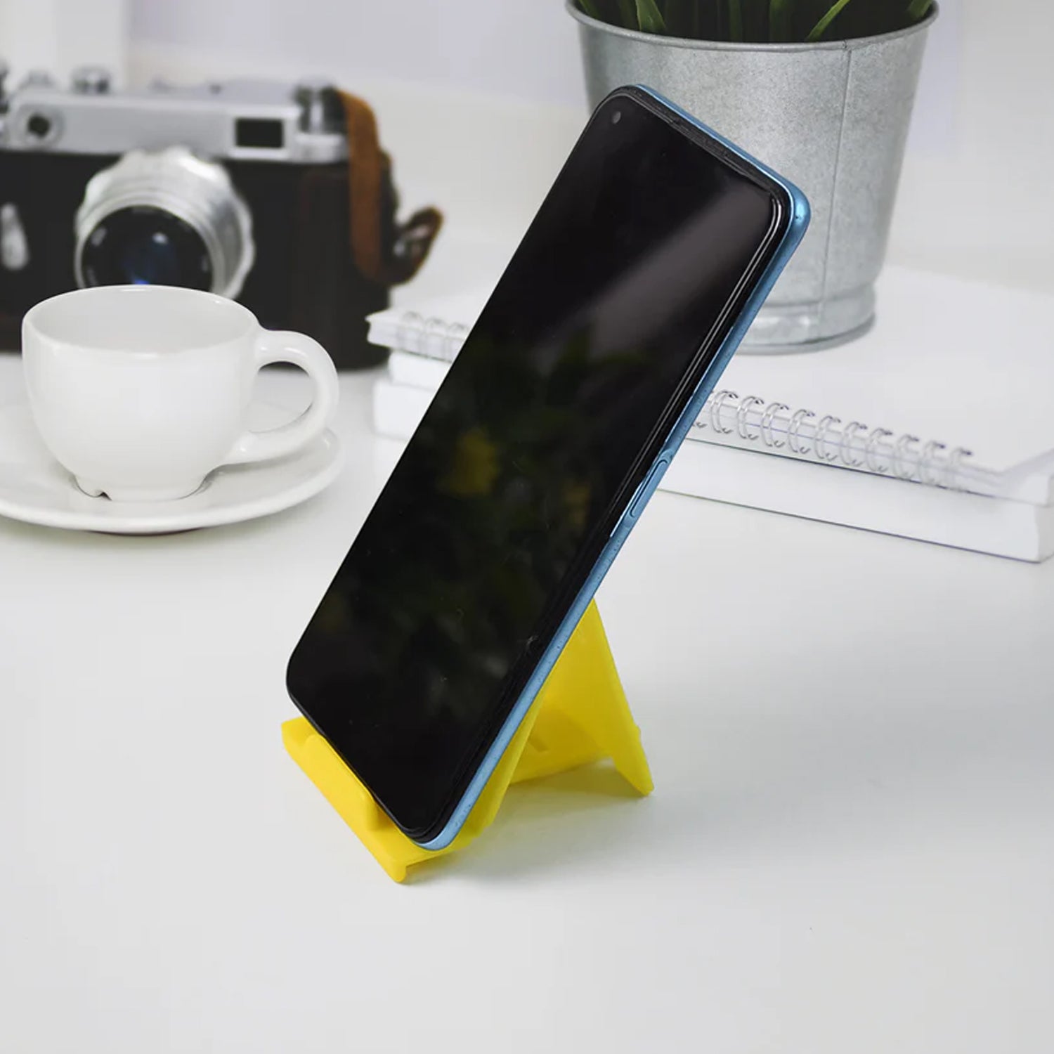 Adjustable Foldable Plastic Mobile Phone Stand (6 Pc  Mix Color) - Zidbik