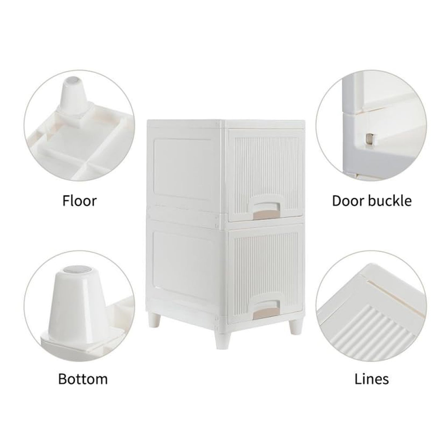 Multipurpose Storage Cabinet Storage Solutions Plastic Drawers  Multi Layer Wardrobe Storage Drawers  Foldable Multipurpose Drawer Units For Kitchen Bathroom Bedroom Cloth (2 Layer) - Zidbik