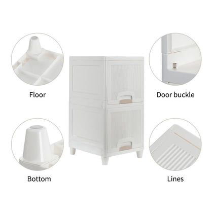 Multipurpose Storage Cabinet Storage Solutions Plastic Drawers  Multi Layer Wardrobe Storage Drawers  Foldable Multipurpose Drawer Units For Kitchen Bathroom Bedroom Cloth (2 Layer) - Zidbik