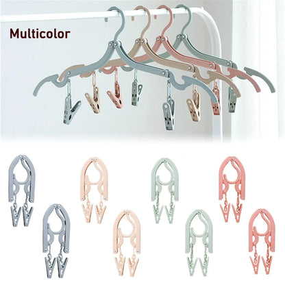 Folding Hanger With Clips For Clothes Adjustable Hanger (1 Pc) - Zidbik
