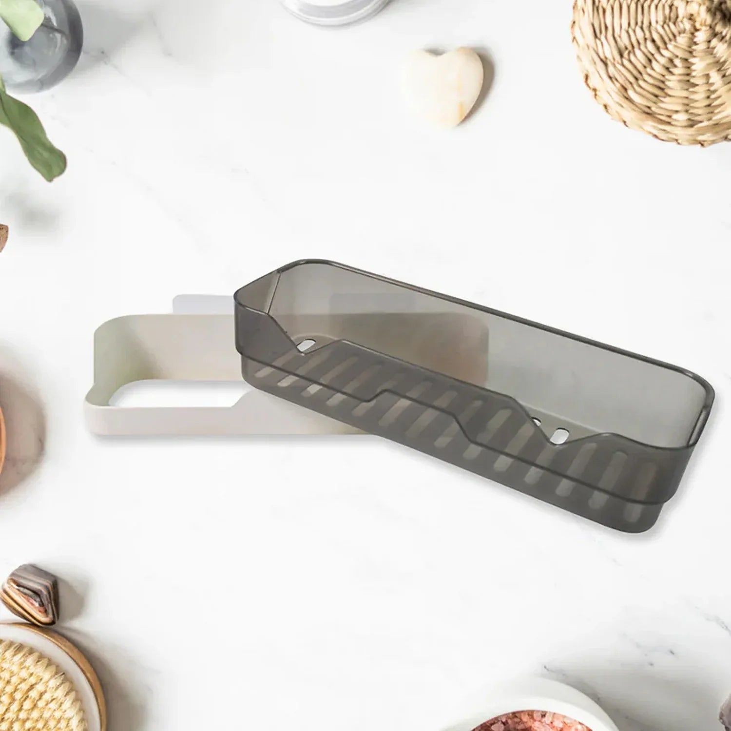 Wall Mounted Self Adhesive Plastic Storage Shelf (1 Pc) - Zidbik