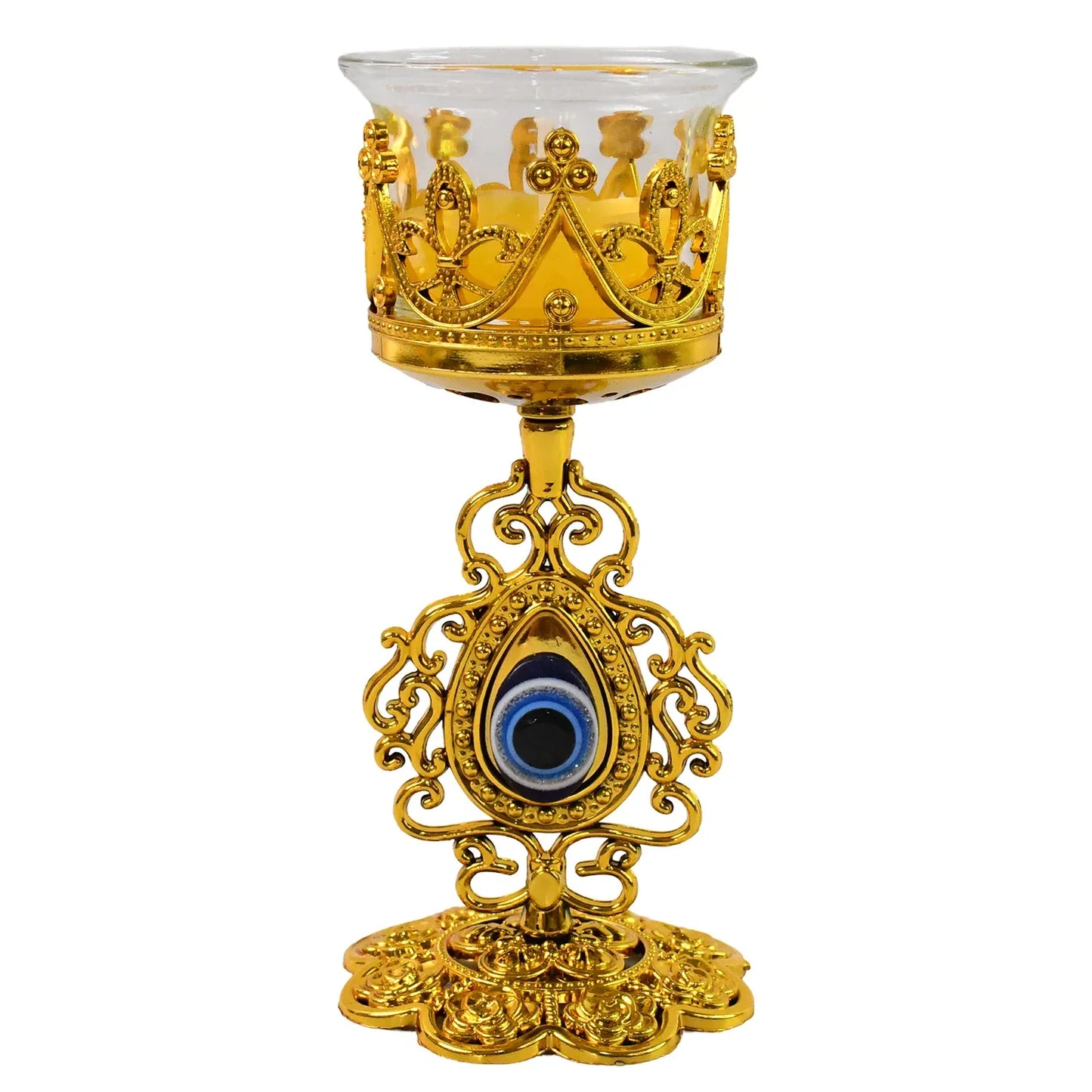 Flower Diwali Candle Holder With Plastic Stand (1 Set) - Zidbik