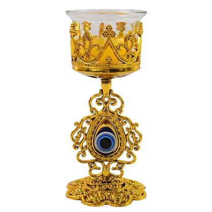 Flower Diwali Candle Holder With Plastic Stand (1 Set) - Zidbik
