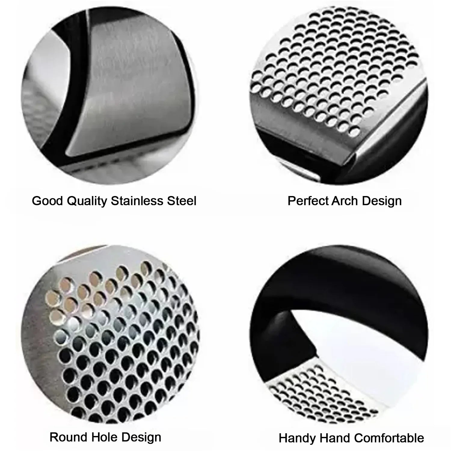 2350 Multipurpose Garlic Presser Squeeze Press Crusher Stainless Steel Kitchen Tools Quick Handy Ginger Garlic Crusher - Zidbik