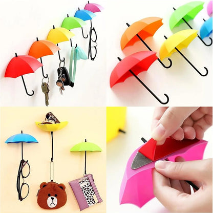 9063 Multipurpose Umbrella Key Hat Holder Wall Hanging Hook Multicolor - Zidbik