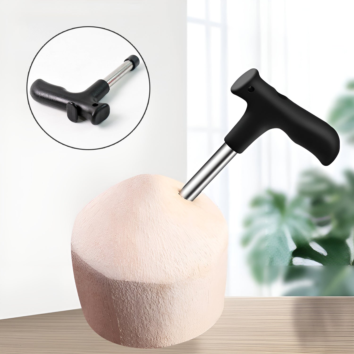 Supermom Coconut Opener Tool With Ergonomic Handle (1 Pc) - Zidbik
