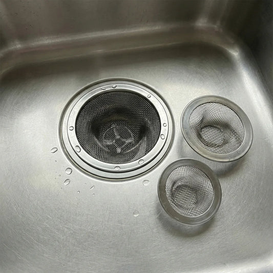 Stainless Steel Sink Drain Strainer Set (3 Pc) - Zidbik