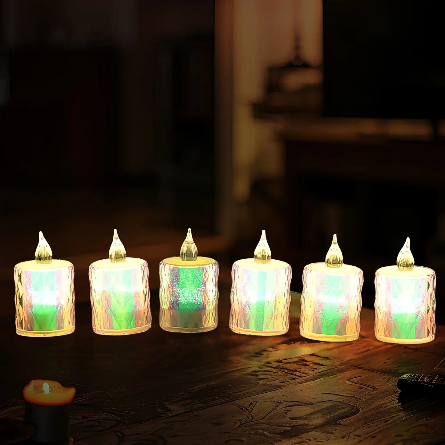24 Pc Flameless And Smokeless Decorative Melting Candles Led Tea Light Candle Flickering Electronic Candle - Zidbik