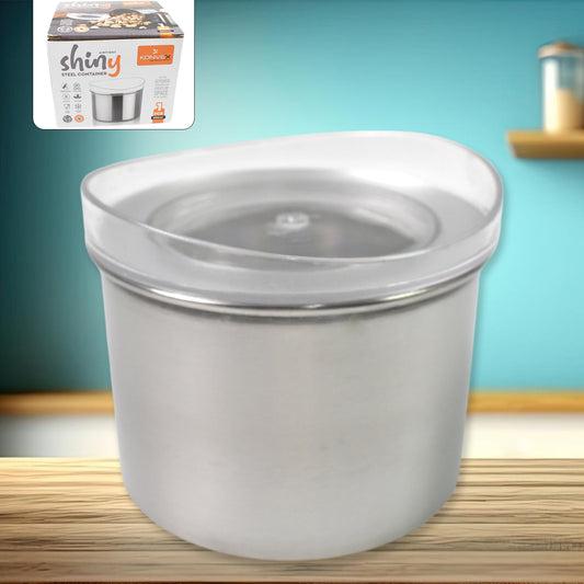 Multipurpose Stainless Steel Airtight Containers With See Through Lid (1 Pc  500 Ml) - Zidbik