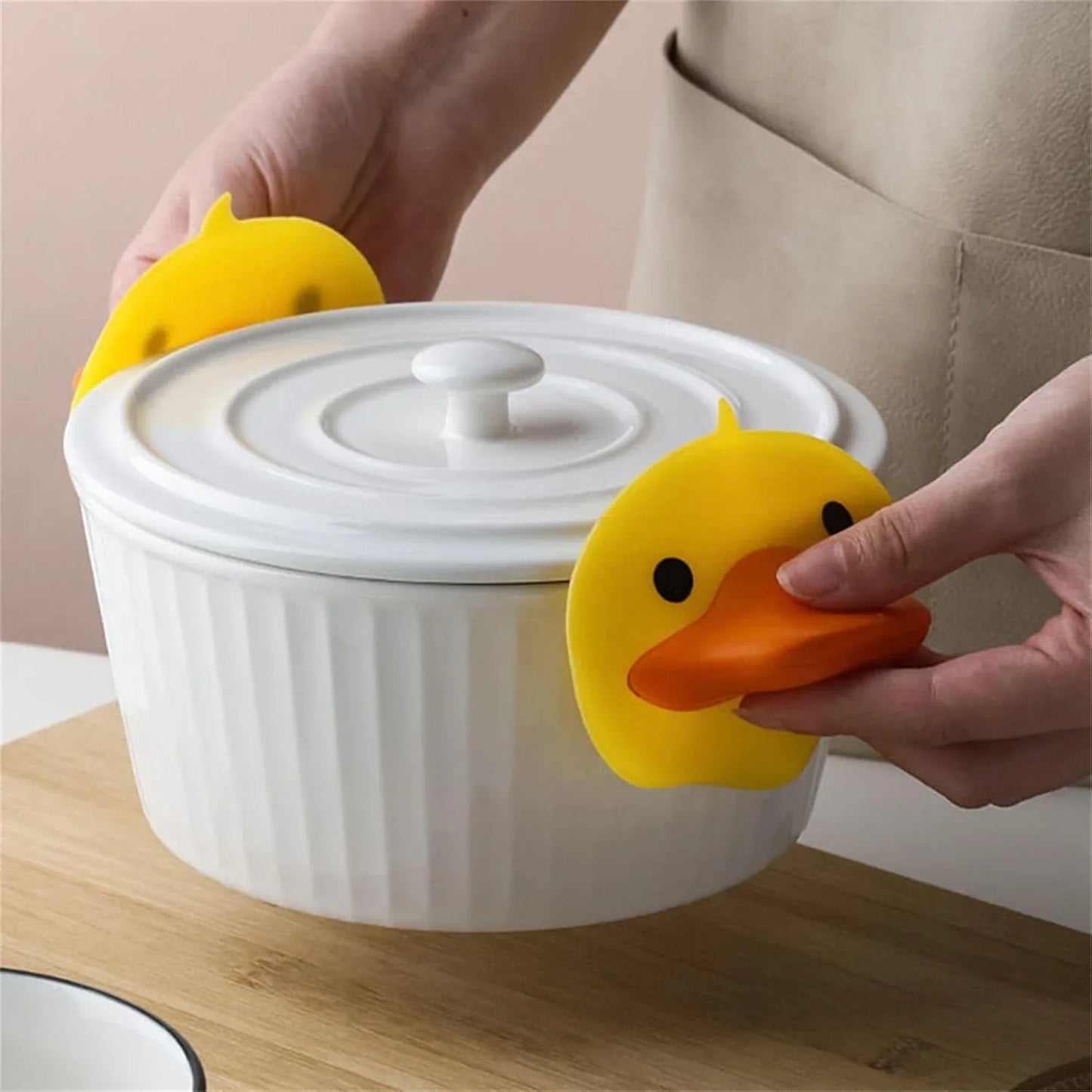 Cute Duck Shape Silicone Hot Pot Holder (2 Pc) - Zidbik
