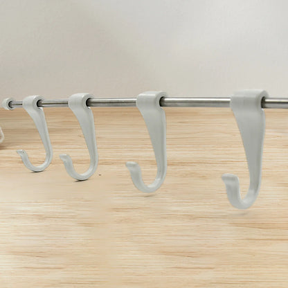 17968 Stainless Steel Utensil Hanger Rail Nail Free Wall Mount With 2 Magic Stickers 6 Plastic Hooks For Kitchen - Zidbik