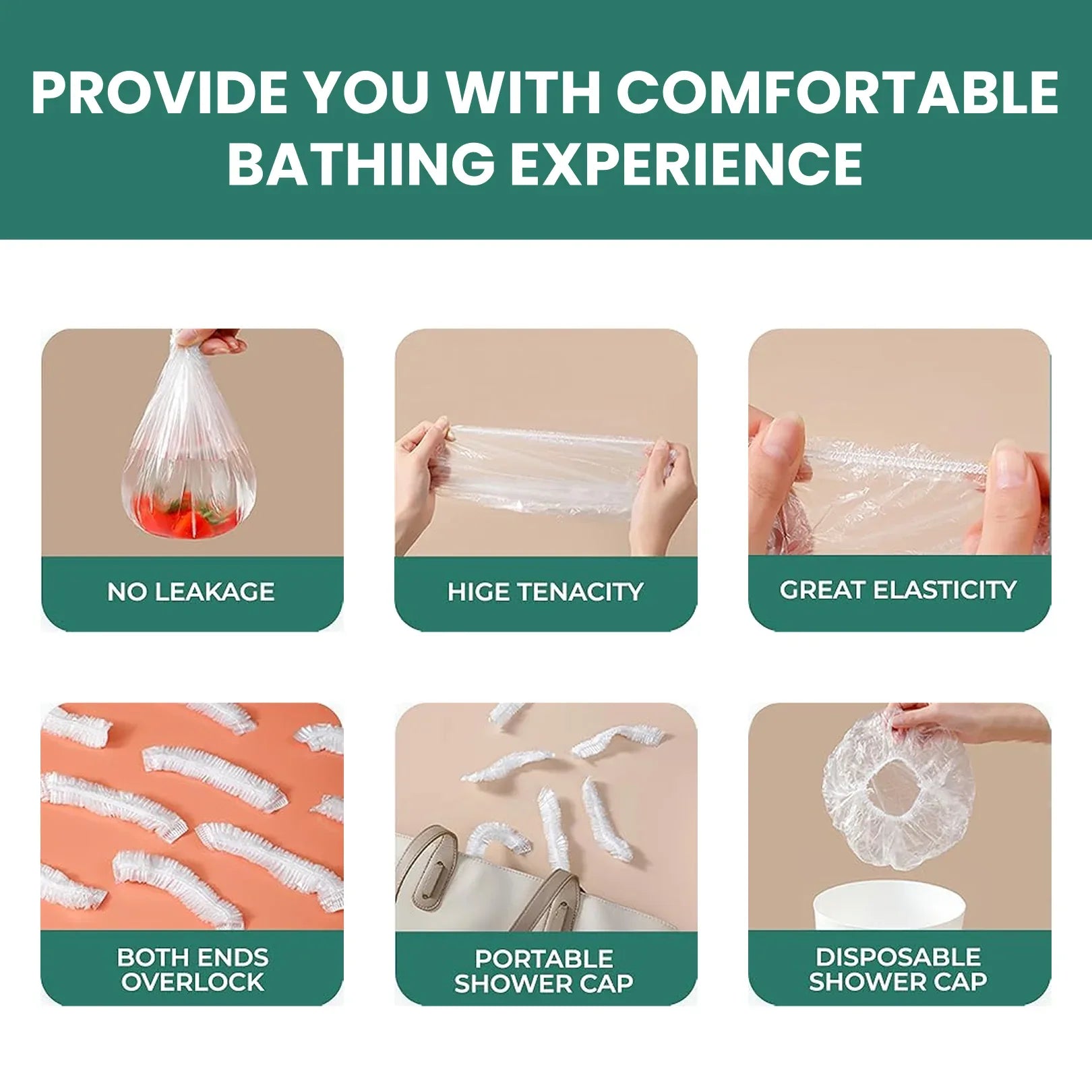 Disposable Shower Caps For Women (20 Pc) - Zidbik