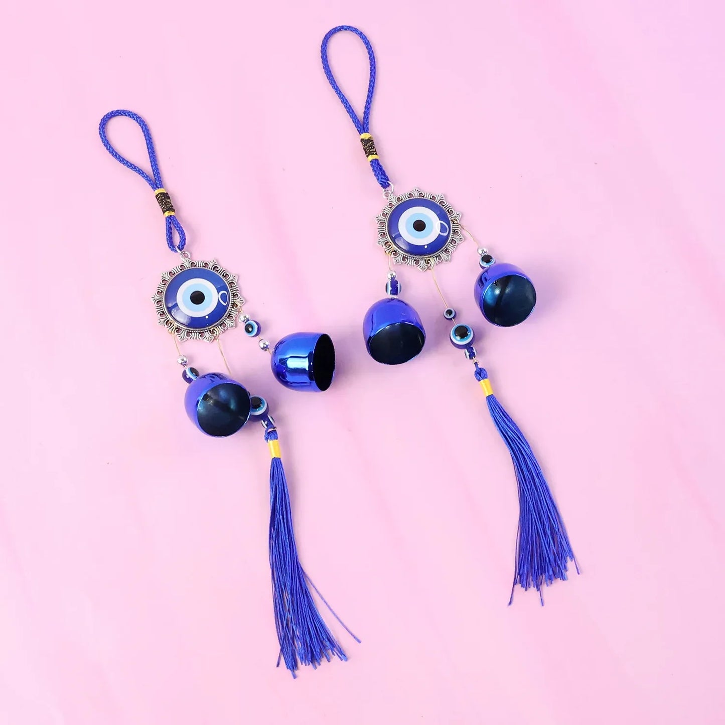 Decorative Evil Eye Hanging Wind Chime Set (2 Pc Set) - Zidbik
