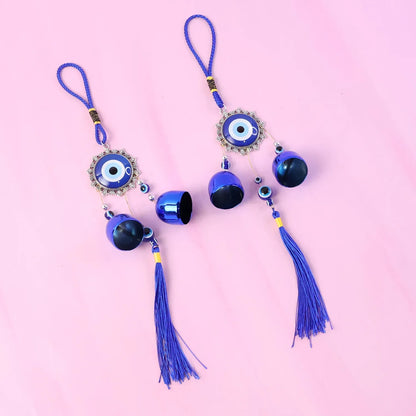 Decorative Evil Eye Hanging Wind Chime Set (2 Pc Set) - Zidbik