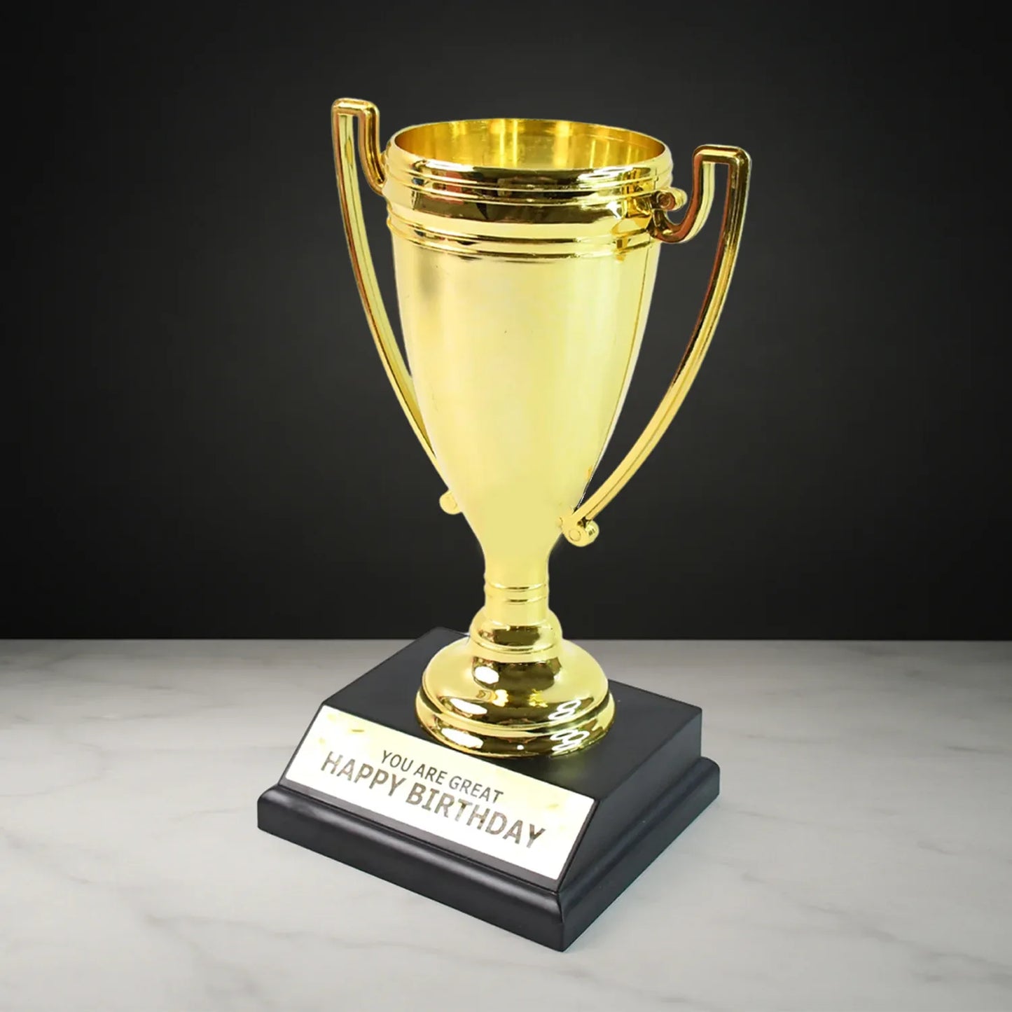 Golden Birthday Trophy You Are Great Happy Birthday Plastic Award With Base - Zidbik