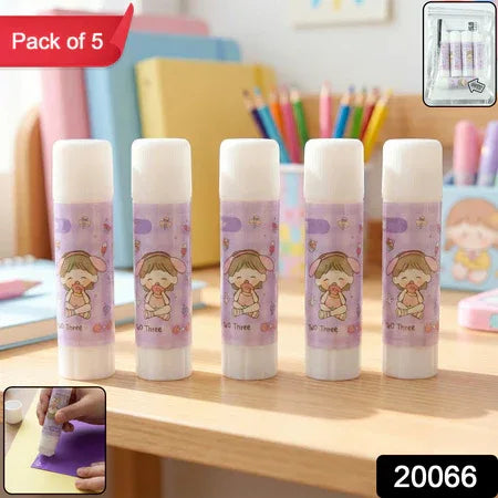 Cartoon-themed Solid Glue Stick Pack Of 5 - Zidbik