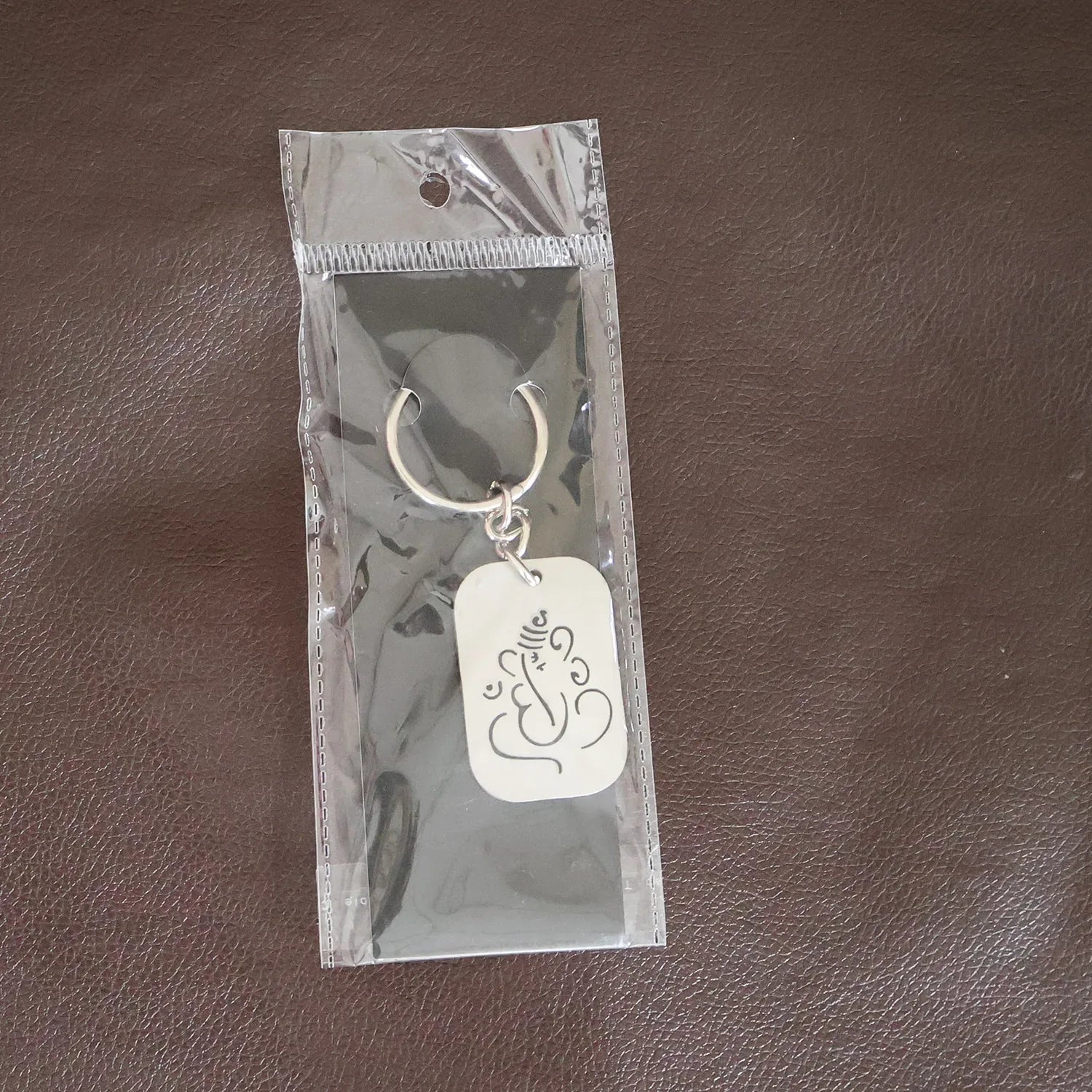 Auspicious Ganesh Cut-out Metal Keychain - (1 Pc) - Zidbik