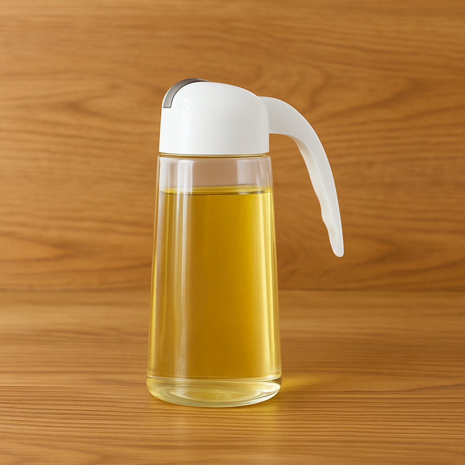 Kitchen Glass Oil Bottle Dispenser Automatic Opening Closing Home Bottles For Oil And Vinegar Honey Olive Oil Container (630ml) - Zidbik