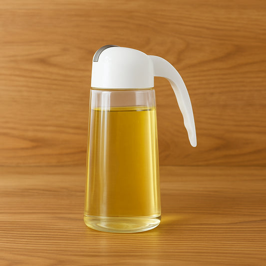Kitchen Glass Oil Bottle Dispenser Automatic Opening Closing Home Bottles For Oil And Vinegar Honey Olive Oil Container (630ml) - Zidbik