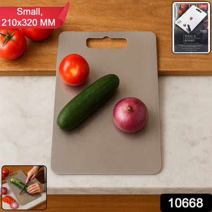 Apex Stainless Steel Multipurpose Small Chopping Cutting Board (210x320mm  1 Pc) - Zidbik