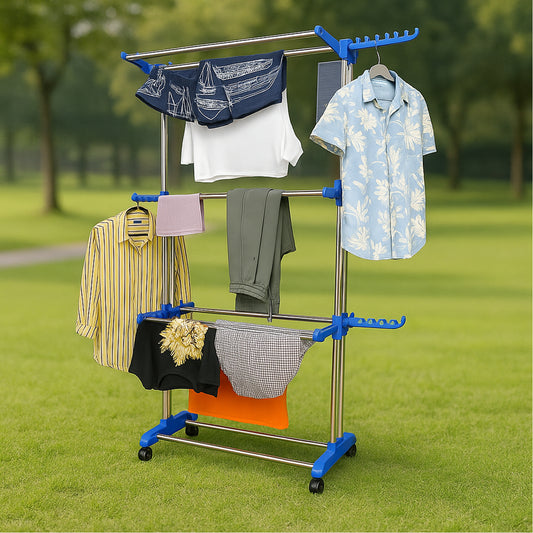Foldable Stainless Steel Clothes Drying Stand Rack - Zidbik