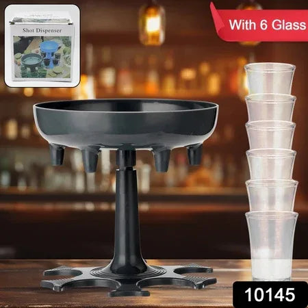 6 Shot Win Glass Dispensers With Tray 6 Pcs Glass - Zidbik