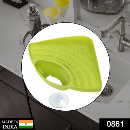 0861 Sink Strainer Basket Corner Kitchen Triangular Multi Functional Drain Shelf - Zidbik