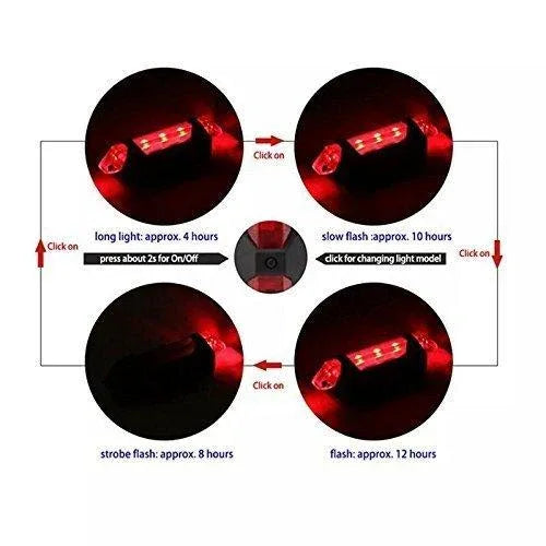 1561 Rechargeable Bicycle Front Waterproof Led Light (Red) - Zidbik