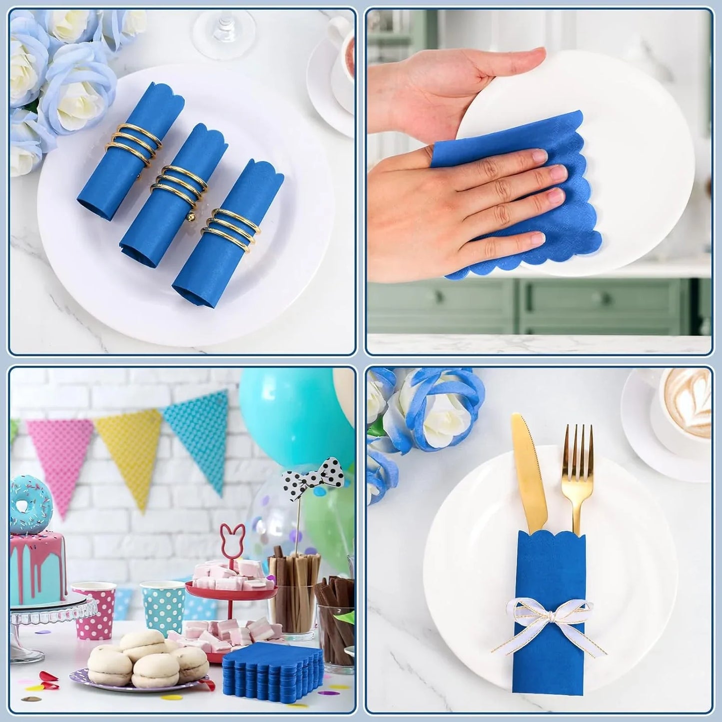 Royal Scalloped Disposable Paper Napkins (23 X 23 Cm Approx 120 Pc) - Zidbik