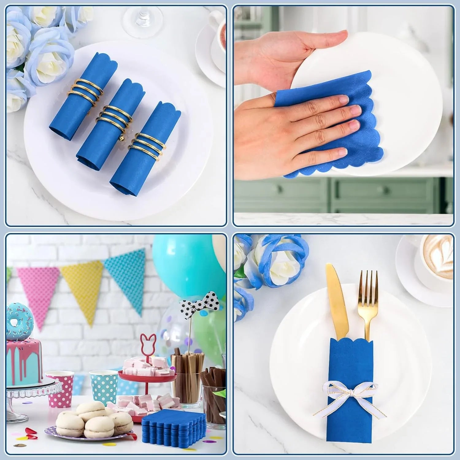 Royal Scalloped Disposable Paper Napkins (23 X 23 Cm Approx 120 Pc) - Zidbik