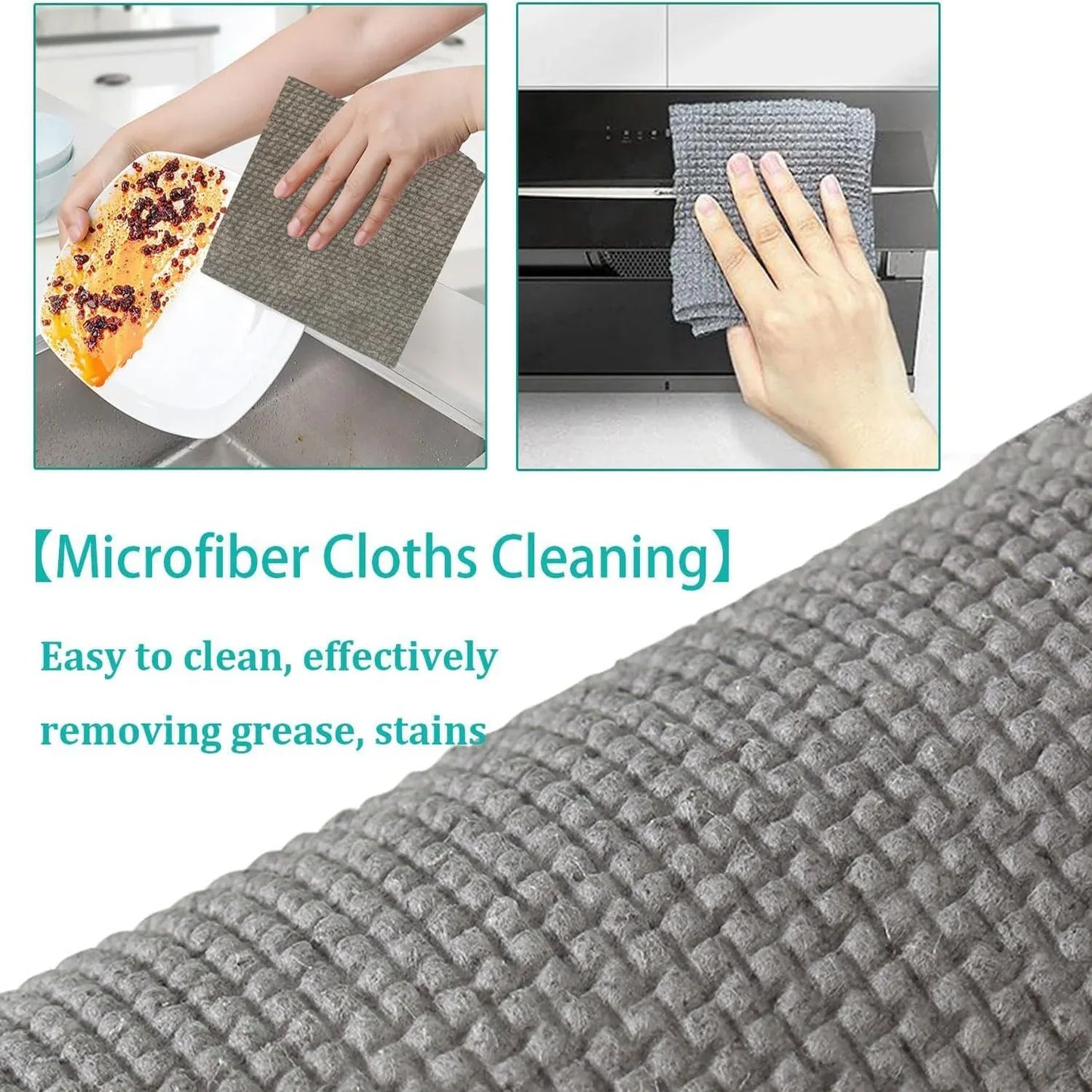 8190 Durable Kitchen Scrub Cloth Microfiber Cleaning Cloth Roll Kitchen Wear-resistant Cloth 2022cm Multipurpose Cleaning Cloths For Kitchen (1pc) - Zidbik