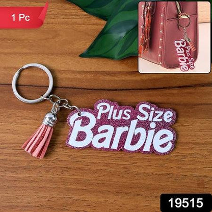 Text Keychain With Glitter Finish And Tassel Charm (1 Pc) - Zidbik