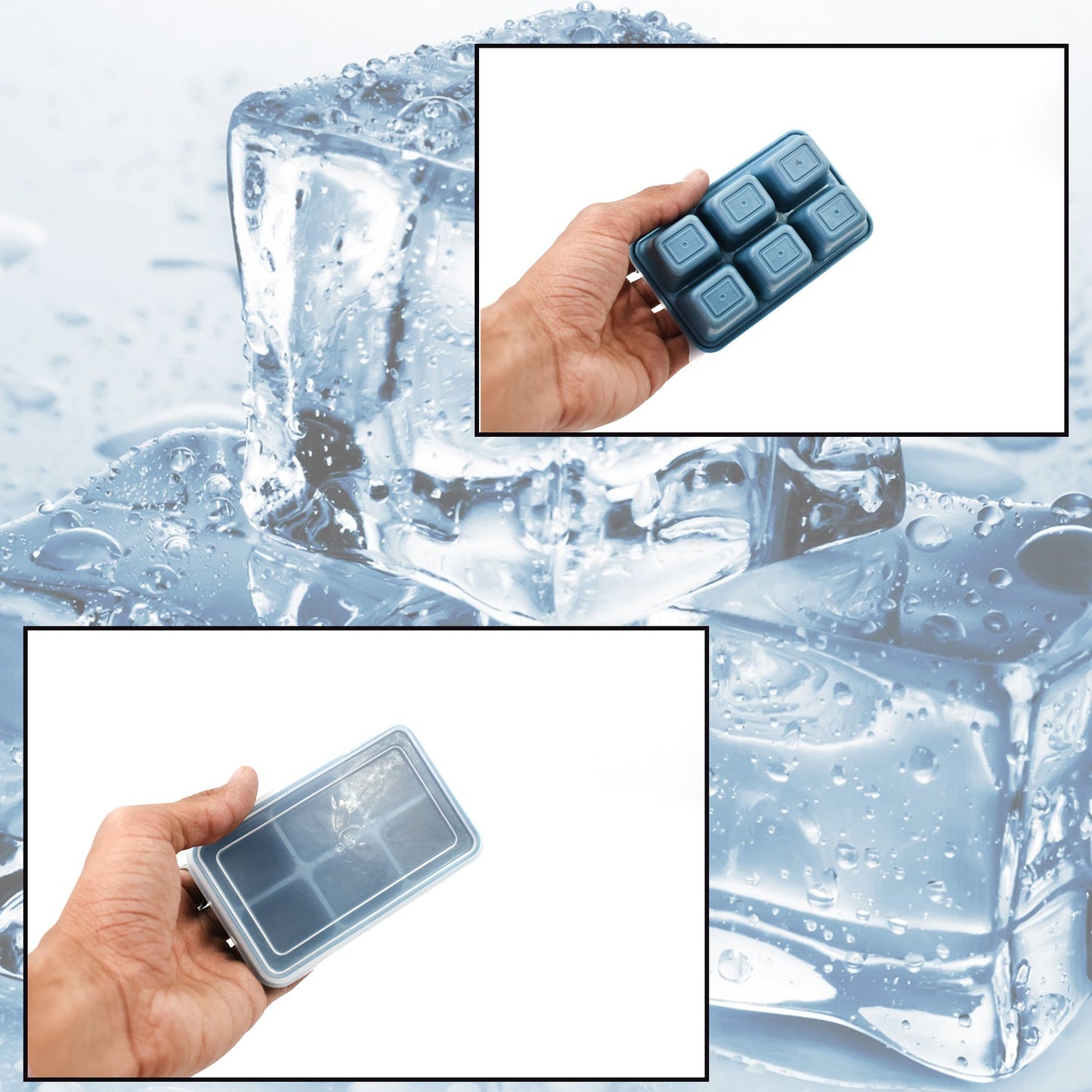 4741 6 Grid Silicone Ice Tray Used In All Kinds Of Places Like Household Kitchens For Making Ice From Water And Various Things And All. - Zidbik