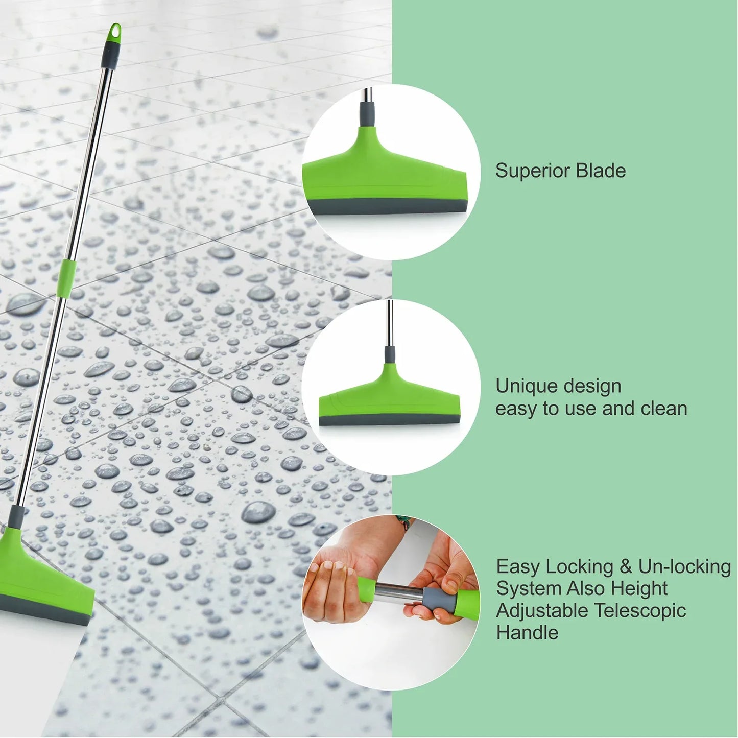 8709a Adjustable Bathroomfloor Stainless Steel Rod Wiper - Zidbik