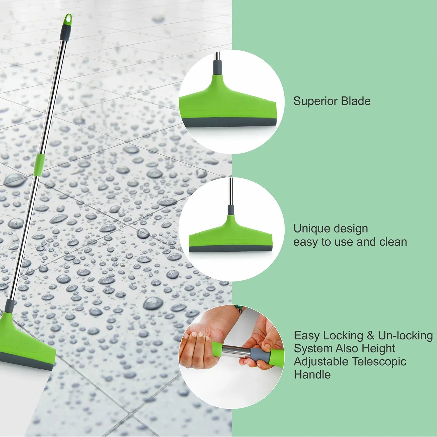 8709a Adjustable Bathroomfloor Stainless Steel Rod Wiper - Zidbik