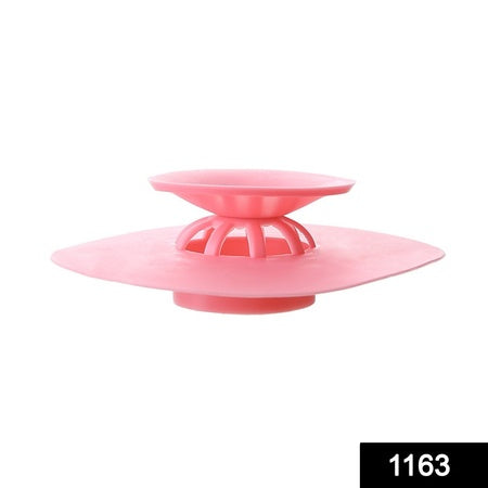1163 Creative 2-in-1 Silicone Sewer Sink Sealer Cover Drainer (Multicolour) - Zidbik
