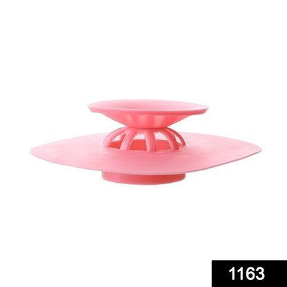 1163 Creative 2-in-1 Silicone Sewer Sink Sealer Cover Drainer (Multicolour) - Zidbik