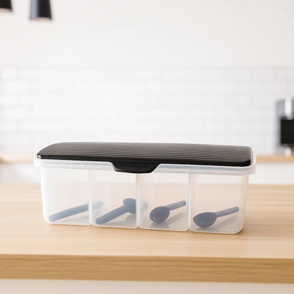 Kitchen Multipurpose Air-tight 4 Sections Storage Containers Masala Box (1 Set) - Zidbik