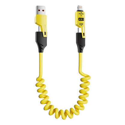 4 In 1 Spring Fast Charging Cable (1 Pc  1.5 Mtr Long) - Zidbik