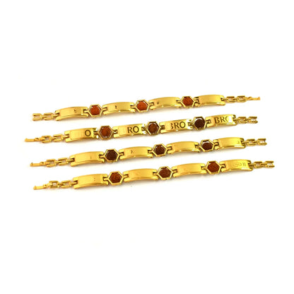 Gold Plated Hexa Bead Bracelet Rakhi For Brother (1 Pc) - Zidbik