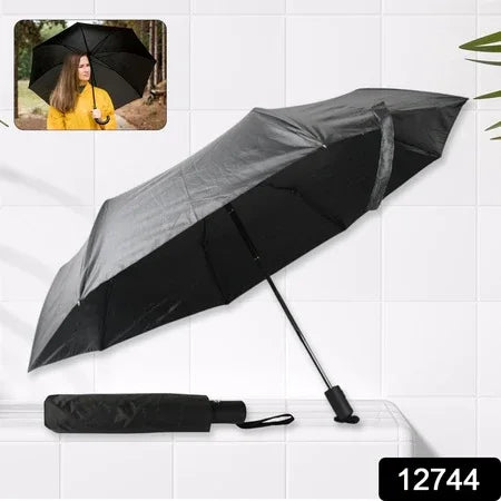 12744 2 Fold Manual Open Umbrella Windproof Sunproof Rainproof With Sturdy Steel Shaft Wrist Straps Easy To Hold Carry Umbrella For Women Men Kids - Zidbik