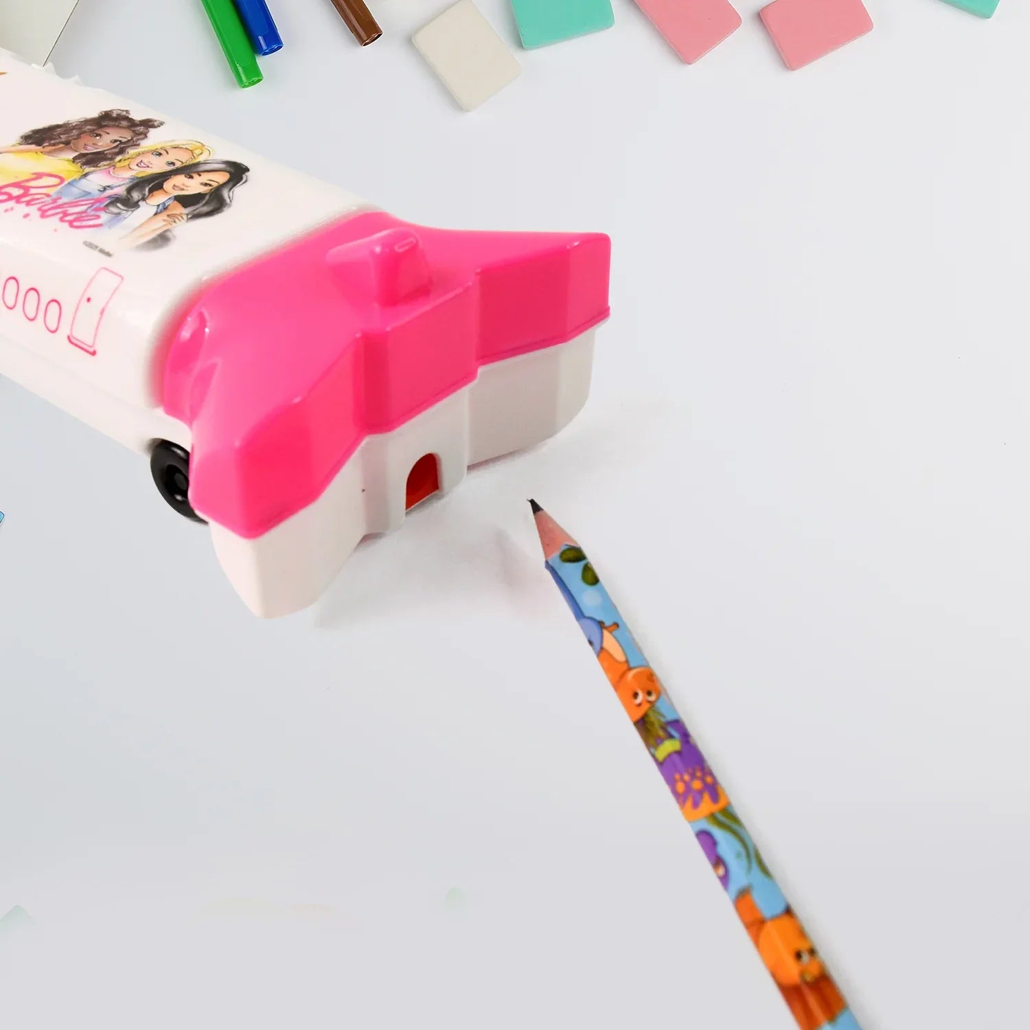 Multi-functional Airplane-shaped Compass Box With Led Light And Built-in Sharpener - Zidbik