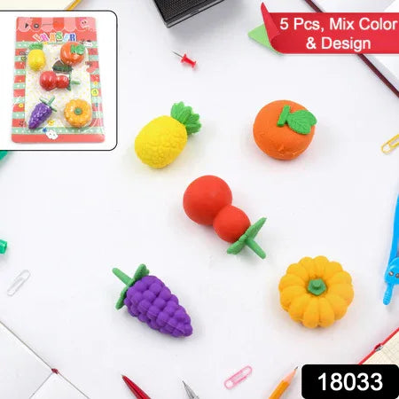18033 3d Mix Design Fancy Stylish Colorful Erasers Mini Eraser Creative Cute Novelty Eraser For Children Different Designs Eraser Set For Return Gift Birthday Party School Prize (1 Set) - Zidbik