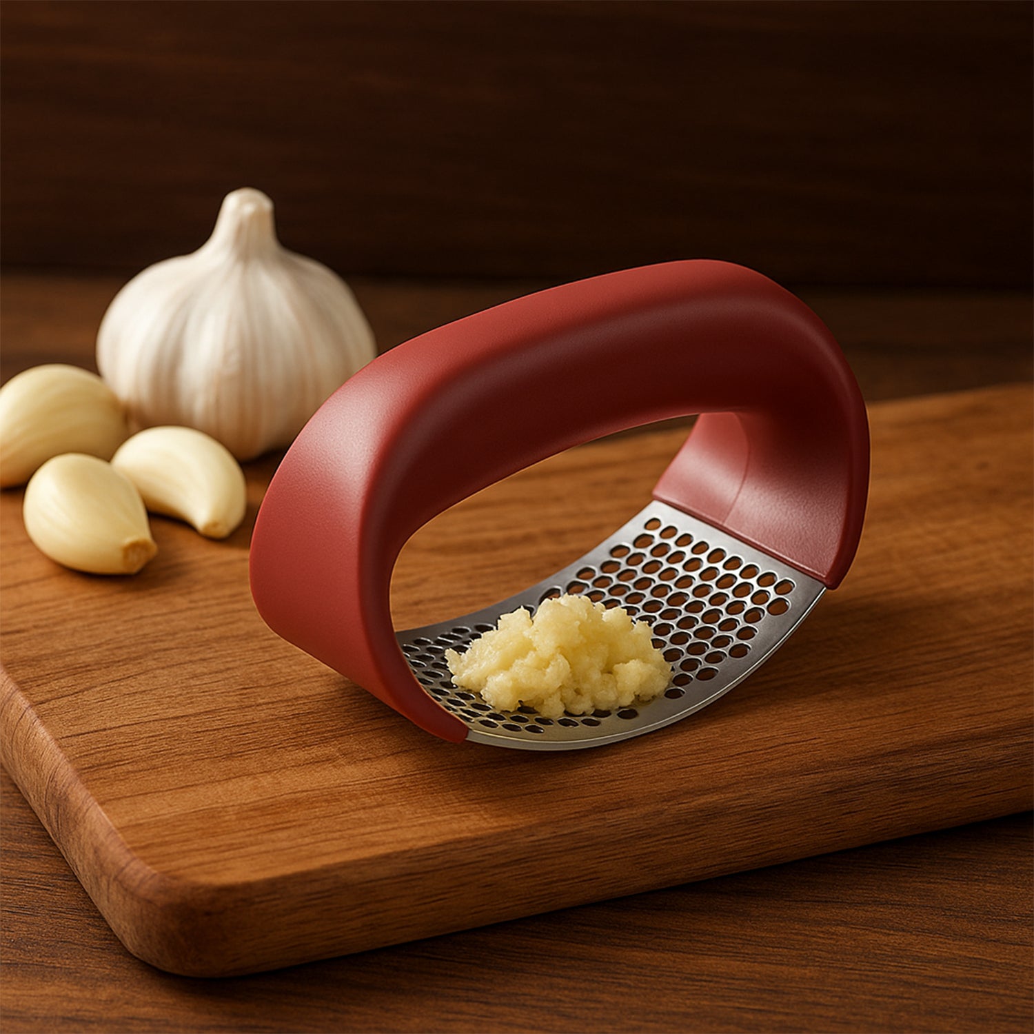 Supermom Premium Curve Garlic Press Crusher (1 Pc) - Zidbik