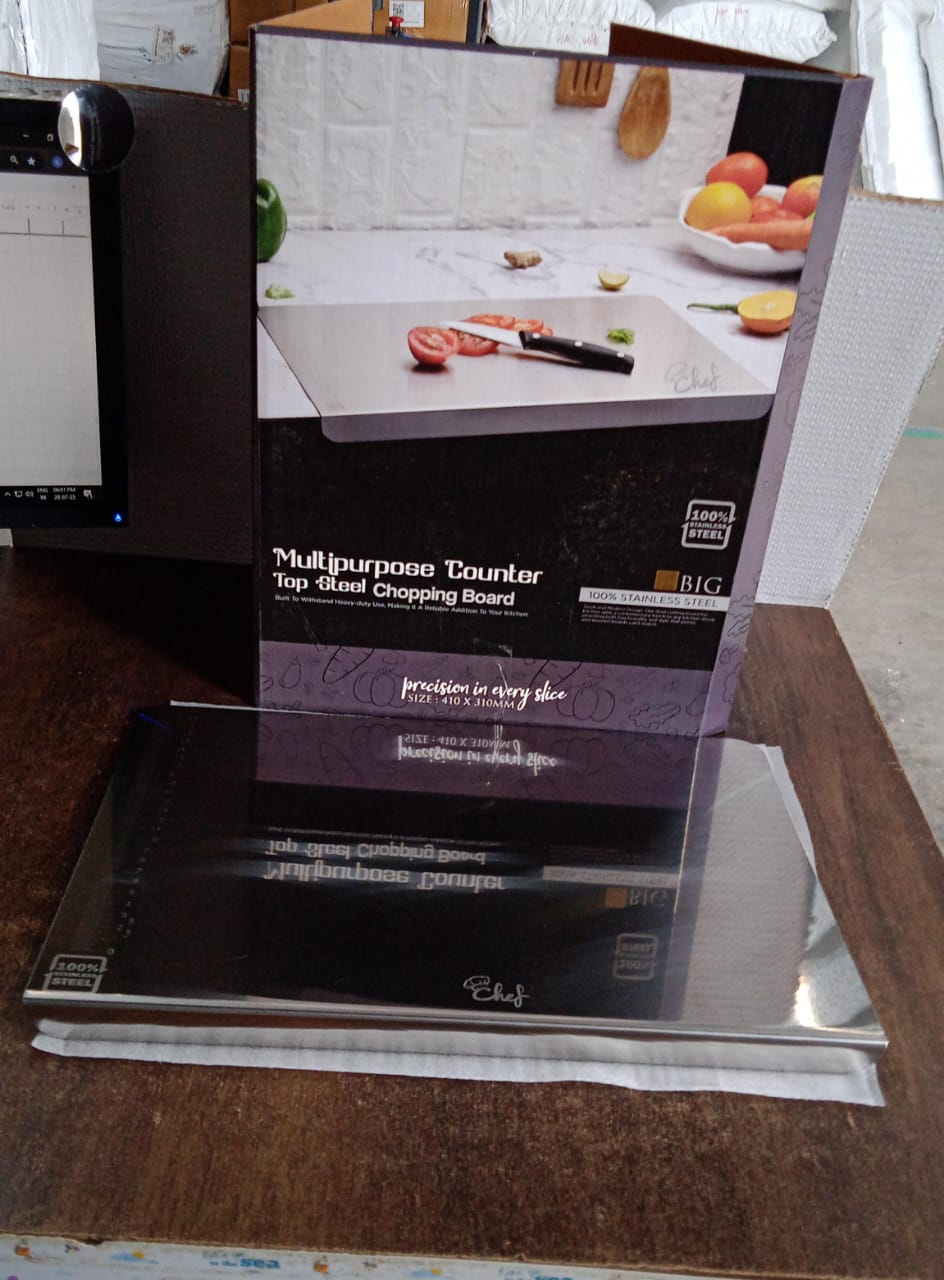 Premium Stainless Steel Anti-bacterial Chopping Board For Kitchen (1 Pc) - Zidbik