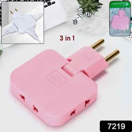 Wireless 3 In 1 Foldable Wall Plug Adapter  Socket  Converter (1 Pc) - Zidbik