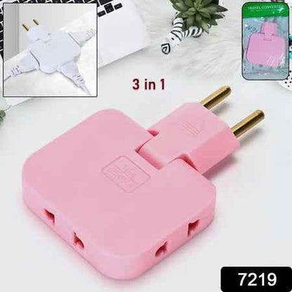 Wireless 3 In 1 Foldable Wall Plug Adapter  Socket  Converter (1 Pc) - Zidbik