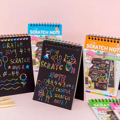 4609 Crafts Rainbow Art Scratch Paper Book Sheets 10 Page ( Pack Of 1 ) - Zidbik